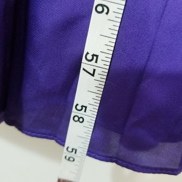 WHITE by Vera Wang Purple Regency Gown Dress One Shoulder Slit - Picture 8 of 11